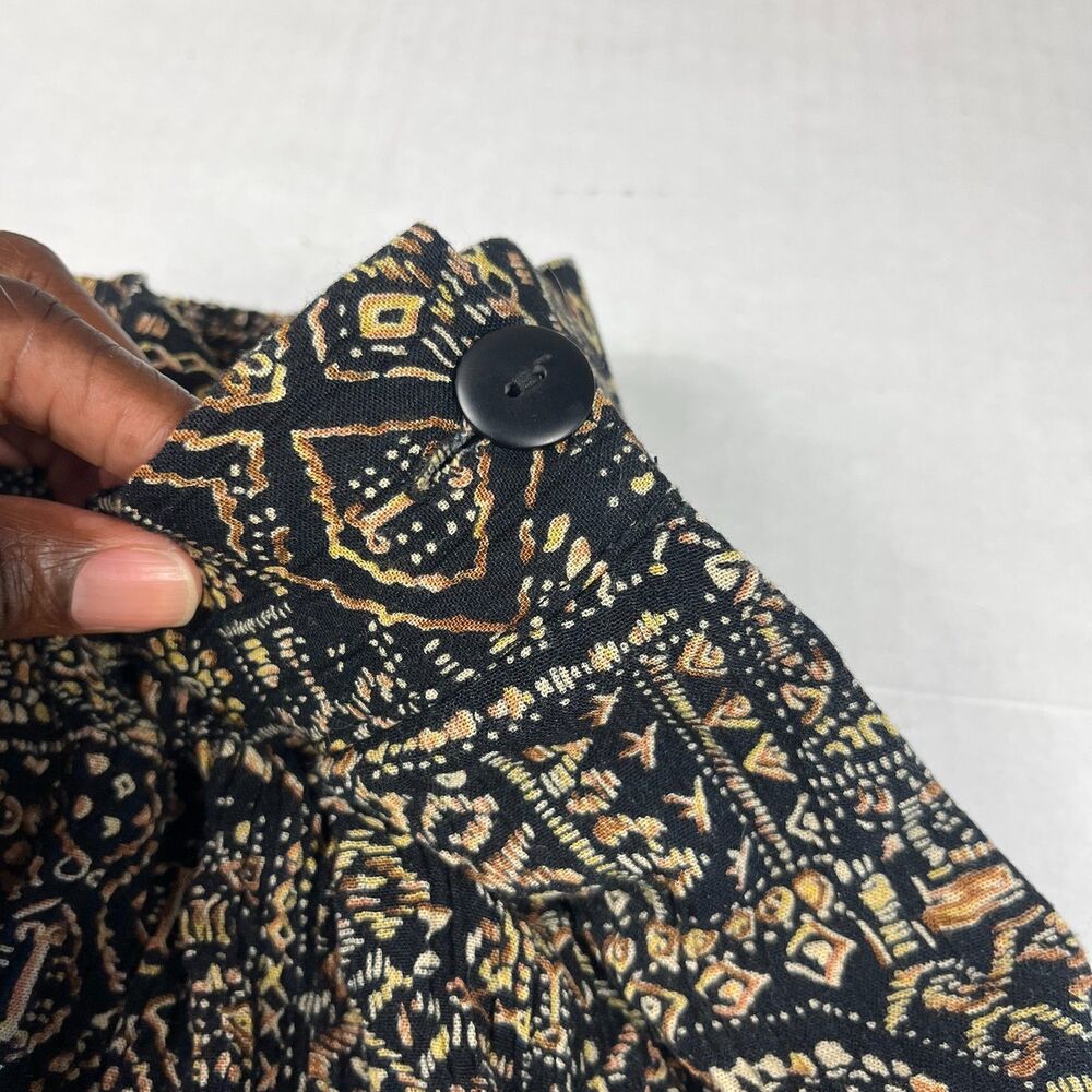 Ali Miles Vintage A-Line Midi Skirt Boho Tribal Print Lightweight Comfort 8 USA - Picture 4 of 9